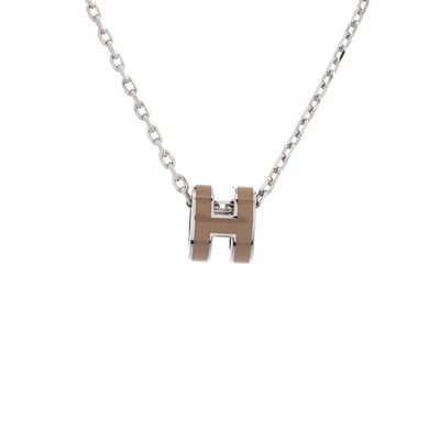 Hermes Pop H Pendant Chain Necklace Metal and Enamel Mini - Image 1 of 3