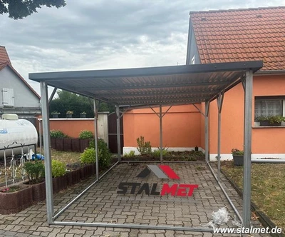 Blechgarage 3x6x2,30m Carport Doppelcarport Unterstellplatz offene Fertiggarage - Bild 1 von 4