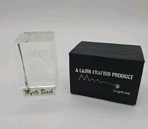 Ocean Scene Agiftcorp Un producto artesanal con láser pisapapeles mirto playa medusas - Imagen 1 de 11