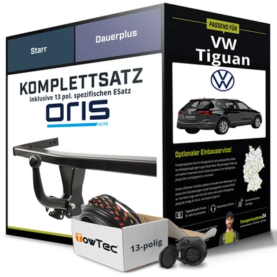 Für VW Tiguan Typ 5N Anhängerkupplung starr +eSatz 13pol 09.2007-04.2016 Kit NEU - Bild 1 von 4