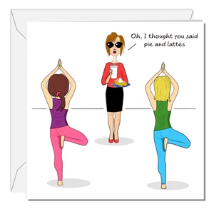 Funny Yoga Pilates Birthday Card Wife Girlfriend Female BFF Bestie Cute Cheeky - Picture 1 of 10
