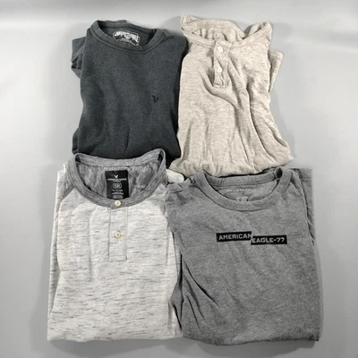 American Eagle Lot of 4 Henley Crew Neck Long Sleeve T-shirts Mens Size S/L/XL - Image 1 of 4