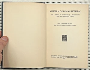 World War I Number 4 Canadian Hospital Letters Salonika Hardcover Illust. 247p - Picture 1 of 7
