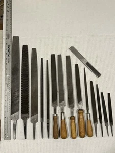 Vintage Nicholson exc.Hand File Rasp 20pc Lot USA Flat Half Round 4 in Hand - Picture 1 of 14