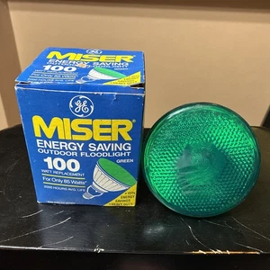 GE Miser Vtg Outdoor Floodlight Green Light Bulb 85 Watt replaces 100W works! - Picture 1 of 7