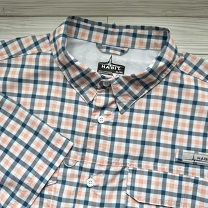 Camicia Habit Uomo XL Plaid UPF Fattore Solare Pesca Escursioni Outdoor Performance - Foto 1 di 9