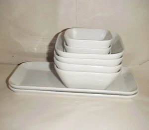 9 NEW DELTA AIRLINES 1 ST CLASS FLIGHT FOOD SERVICE SET 2 TRAYS 4 DESSERT 3 COND - Picture 1 of 7