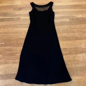 Evan-Picone black sleeveless a-line maxi cocktail evening dress size 6 b44 - Picture 1 of 5