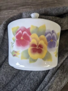 CORELLE COORDINATES SUMMER BLUSH SUGAR BOWL WITH LID FREE USA SHIP - Picture 1 of 6