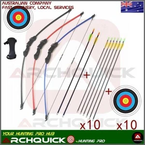 NEW 15 LBS Junior Kids Long Bow 3 Colour ARCHERY HUNTING AND TARGET R/L Hand - Picture 1 of 11
