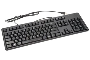 Professionelle Office-Tastatur DELL KB212-B USB Schwarz QWERTY Aufkleber - Bild 1 von 2