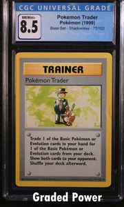 Base Set Unlimited Shadowless Pokemon Trader Shadowless CGC 8.5 (9066) 77/102 Po - Picture 1 of 1