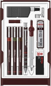 rOtring Isograph Technical Pen Master Set | 3 Fineliner (0,10 mm, 0,30 mm, 0,50 m - Foto 1 di 8