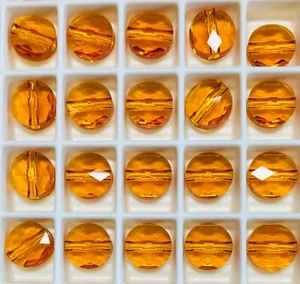 Swarovski® Crystal Mini Round Beads #5052 - 8mm - TANGERINE - Factory Package - Picture 1 of 12