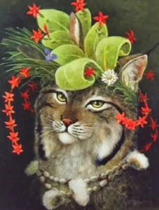 Needlepoint Handpainted Sundance Designs Glorious Forest Hat 8x10 - Picture 1 of 4