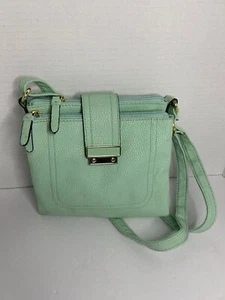 Mint Color Handbag Purse Magnetic Closure Adjustable Strap with 2 Zippered Pouch - Picture 1 of 9