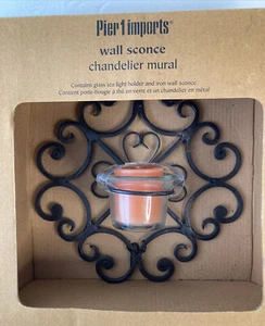 New Pier 1 Wall Sconce Chandelier Mural Decorative Iron Sconce Tea Light Holder - Picture 1 of 7