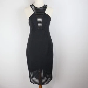 Dotti Women's Little Black Dress, Size 10, Halter Neck, Mesh Body Con Sleeveless - Picture 1 of 7