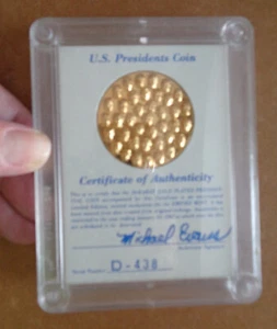 1776-1981 US PRESIDENTS COIN 24-Karat Gold Plated Certificate Authenticity PROOF - Picture 1 of 4