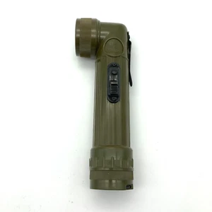 Vintage WONDER Taschenlampe Winkel Kopf Armee grün Kunststoff Gürtelclip GETESTET FUNKTIONIERT - Bild 1 von 11