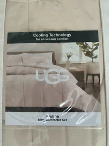 UGG Alahna King Comforter Set Cooling Technology SHELL Champagne Beige NEW - Picture 1 of 6
