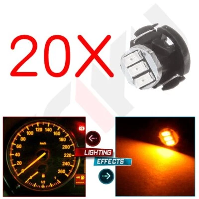 20x Amber T4/T4.2 Neo Wedge 3SMD LED Panel Dash Climate Control Lights For Ford - Image 1 of 4