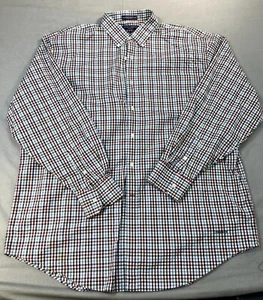 Daniel Cremieux Shirt Mens XX Large Red White Blue Check Long Sleeve Collar - Picture 1 of 15