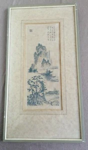 Bild Aquarell Original Asiatisch China Japan unbeschädigt ca 44x23 cm mit Rahmen - Bild 1 von 12