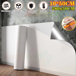 10M 3D Thick Self Adhesive Thermal Insulation Wallpaper Linen Plain Wall Sticker - Picture 1 of 37