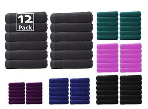 12x Facecloths Prime Egyptian 100% Cotton Wash cloths Flannels SuperSoft 30x30cm - Picture 1 of 20