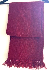 Sciarpa infinito Weavers Killarney Irlanda rosso e rosa frange misto lana - Foto 1 di 9
