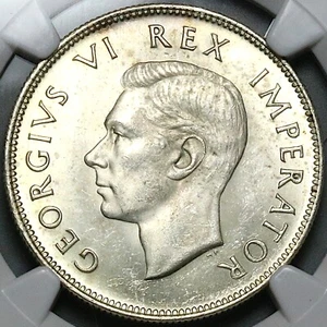 1942 NGC MS 63 South Africa 2.5 Shillings George VI Silver Coin (24082604C) - Picture 1 of 6