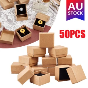 50x Ring Box Jewellery Gift Case Small Earrings Packaging Boxes AU STOCK - Bulk - Picture 1 of 10