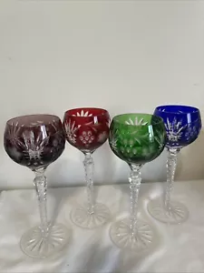 Schliff auf Klarglas Kristall 8 1/2" 4er Set Nachtmann Weingläser Kelche - Bild 1 von 6