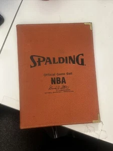Spalding Official Game Ball NBA Portfolio Folder Leather David Stern Basketball - Picture 1 of 12