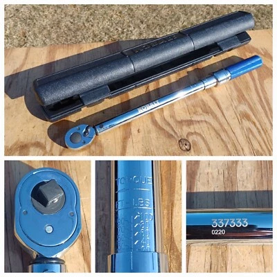 KOBALT 337333 TORQUE WRENCH 3/8" DRIVE 20 TO 100 FT/LBS ADJUSTABLE w/ CASE - Image 1 of 4