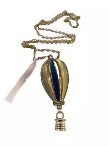 Ciondolo mongolfiera catena 24” GOLDTONE cestino consegna smalto colorato 31/33 - Foto 1 di 10