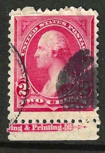 4 MArgin w/ Imprint Untyped 2 Cent Washington Bureau 1894-95 US 94F71 - Picture 1 of 2