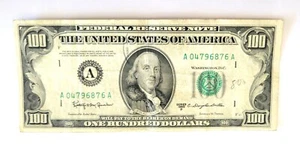 1950 D $100 One Hundred Dollar Bill, Federal Reserve Note, Serial # A04796876A - Picture 1 of 2