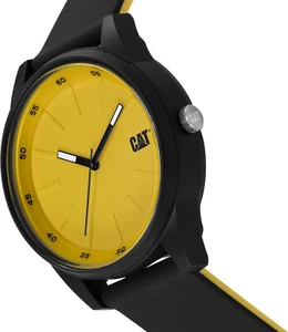 CAT (Caterpillar) Insignia Black/Yellow Men Watch 42 mm case black Silicon Strap - Picture 1 of 3