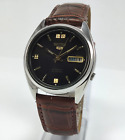 Seiko  Black Dial Day Date 21 Jewels Automatic Men's Wrist Watch 7009A