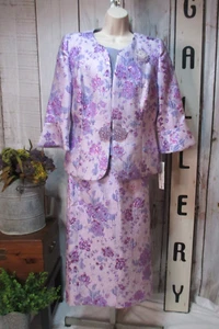 NWT LILY & TAYLOR 8 Purple Floral Maxi Skirt Suit Occasion Church - Picture 1 of 8