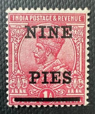 1921 INDIA KGV 9p on 1a MLH SG# 192 I6326 - Image 1 of 3