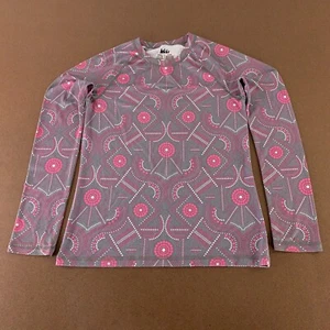 REI Girls Youth Size Large (14-16) Gray Pink Printed Long Sleeve Pullover Top - Picture 1 of 5