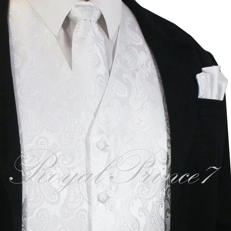 New Style Men's Paisley Dress Vest and Neck Tie Hankie Set For Suit or Tuxedo - Image 1 of 2