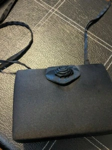 Beautiful Neiman Marcus Satin Clutch Magnetic closure long strap inside ~ NEW - Picture 1 of 3