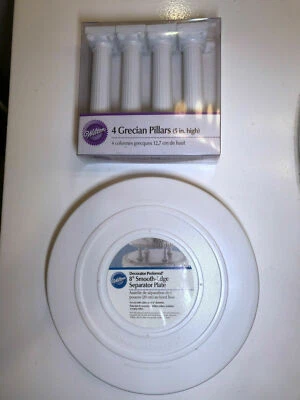 Wilton 302-4102 Separator Plates 8"  & Grecian Pillars 303-3703  (5"set of 4) - Image 1 of 3