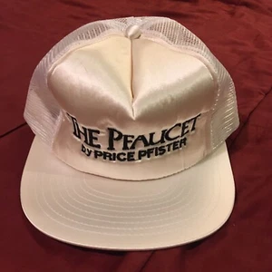 Vintage Truckermütze The Pfaucet von Preis Pfister Druckknopflasche Herren weiß Atlas USA - Bild 1 von 4