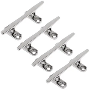 4 PCS12" Boat Deck Yacht Open Base Cleat 316 Stainless Steel Mooring Dock Cleat - Picture 1 of 9