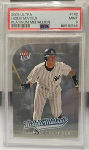 2005 Fleer Ultra Platinum Medallion #142 Hideki Matsui Yankees 10/50 PSA 9 MINT - Picture 1 of 2